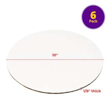 DecoPac 10 Inch Round Cake Boards - Greaseproof & Sturdy