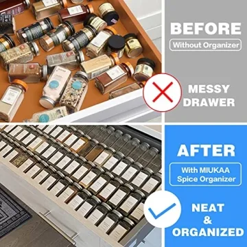MIUKAA Adjustable Acrylic Spice Organizer for Kitchen