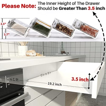MIUKAA Adjustable Acrylic Spice Organizer for Kitchen