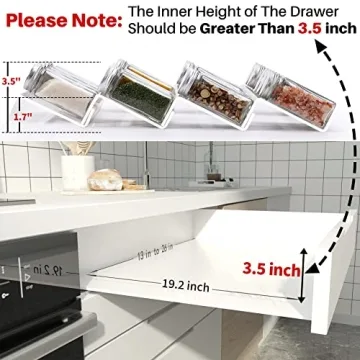 MIUKAA Adjustable Acrylic Spice Organizer for Kitchen