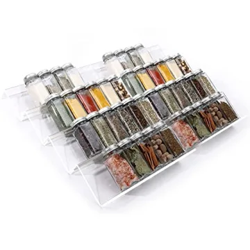MIUKAA Adjustable Acrylic Spice Organizer for Kitchen