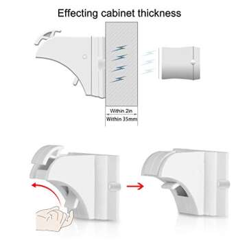 VMAISI Child Magnetic Cabinet Lock - Baby Proofing Cabinets Self Sticking Adhesive for Cabinets & Drawers with Magnet Cabinet Locks Child Safety