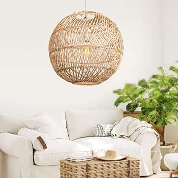 Arturesthome Rattan Pendant Light - Handmade Ceiling Fixture