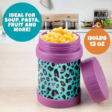 Bentology Cheetah Lunch Jar - Insulated 13oz for Kids