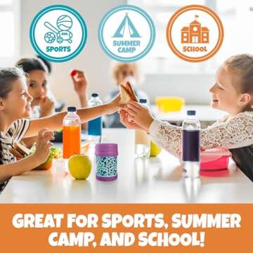 Bentology Cheetah Lunch Jar - Insulated 13oz for Kids