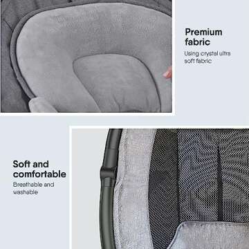 BabyBond Baby Swings for Infants to Toddler | Bluetooth Baby Swing with 3 Seat Positions | 5 Natural Sway Motion | Bluetooth Music | 5-Point Harness | Includes Remote Control