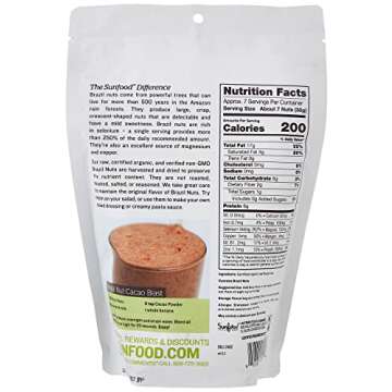 Sunfood Superfood Brazil Nuts - Raw Organic - Non GMO - Rich in Protein, Fiber, Healthy Fats - Low T...