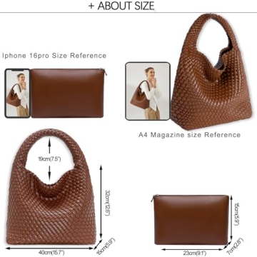 Vegan Leather Woven Tote Handbag Fashionable & Functional