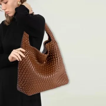 Vegan Leather Woven Tote Handbag Fashionable & Functional