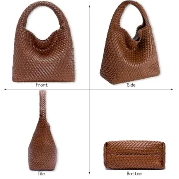 Vegan Leather Woven Tote Handbag Fashionable & Functional