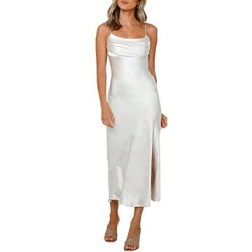 Elegant Satin Silk Maxi Dress for Weddings and Guests