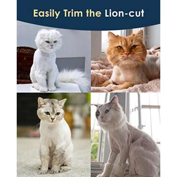 oneisall Cat Clippers for Matted Hair, Quiet Cat Shaver for Long Hair, Cordless Cat Hair Trimmer for Grooming, 2 Speed Pet Shaver Cat Grooming Kit for Cats Small Dogs Animals (Blue)