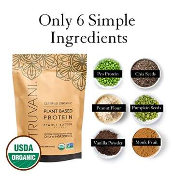 Truvani Vegan Pea Protein Powder - 20g Organic Protein