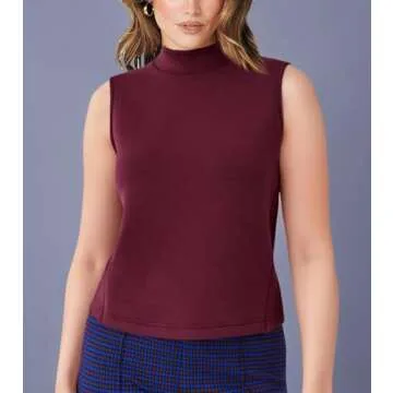 Ellenwell Mock Neck Sleeveless Top for Women - Stylish Comfort