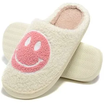 Retro Fuzzy Slippers for Women and Men - Soft, Warm, Non-Slip Couple Style Home Slide Slippers with Memory Foam