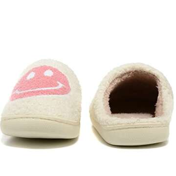 Retro Fuzzy Slippers for Women and Men - Soft, Warm, Non-Slip Couple Style Home Slide Slippers with Memory Foam