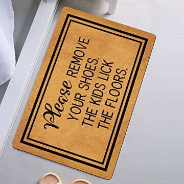 Humorous Indoor-Outdoor Doormat - Please Remove Your Shoes - 23.6 in