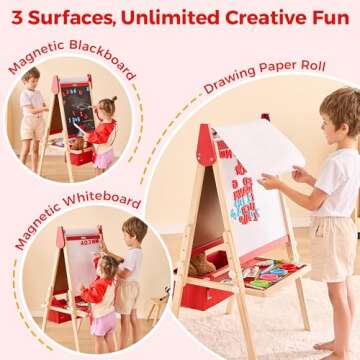Belleur Adjustable Art Easel for Kids 2-8 with Accessories