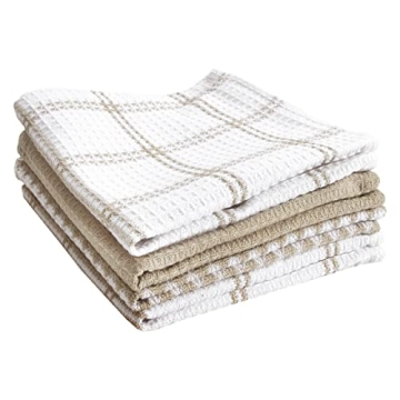 T-fal Premium Waffle Dish Cloths - 100% Cotton, Soft & Absorbent Cleaning Cloths, 4-Pack