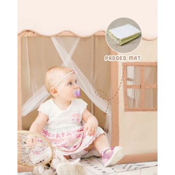 Bubplay Large Play Tent with Mat for Kids Fun