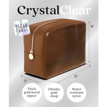 Embla Clear Cosmetic Bag Makeup Case - Travel-Friendly & Stylish Makeup Organizer