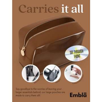 Embla Clear Cosmetic Bag - Stylish Makeup Organizer