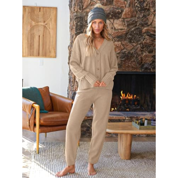 LILLUSORY Cozy Lounge Set Cardigan and Pant for Women