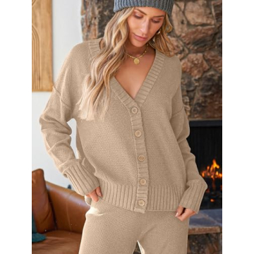 LILLUSORY Cozy Lounge Set Cardigan and Pant for Women