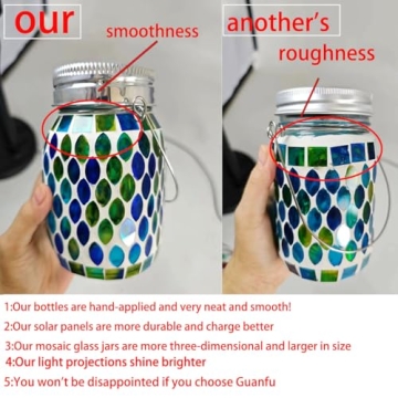 Beautiful Blue Mosaic Solar Lantern - Outdoor and Indoor Decor