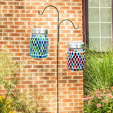 Beautiful Blue Mosaic Solar Lantern - Outdoor and Indoor Decor