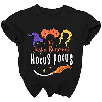 LAZYCHILD It's Just A Bunch of Hocus Pocus Halloween T Shirt Toddler Boys Girls Sanderson Sister Graphic Tee Shirts(Black,120)