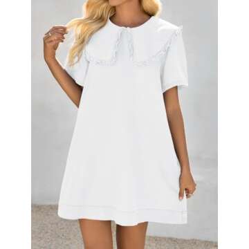 Wenrine Women's Summer Denim Mini Dress - Oversized, Stylish & Casual