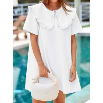 Wenrine Denim Mini Dress with Peter Pan Collar