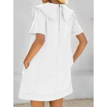 Wenrine Denim Mini Dress with Peter Pan Collar