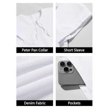 Wenrine Denim Mini Dress with Peter Pan Collar