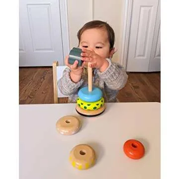 Orcamor Wooden Stacking Rings Toy - Montessori Toy for Toddlers