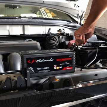 Schumacher Electric 3-in-1 Battery Charger, Maintainer, and Desulfator, SC1355 Fully Automatic - 1.5 Amp, 6 Volt and 12 Volt - For Motorcycle, Power Sport, Car, and Marine Batteries