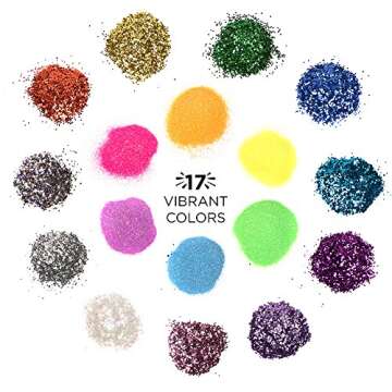 Horizon Group USA Assorted Glitter Tubes, Pack of 18, Neon, Glitter, Metallic Colors