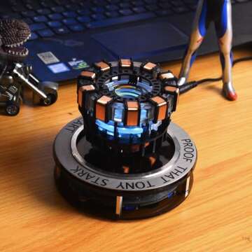 Arc Reactor MK1 Levitating 1:1 Scale DIY Floating and Spinning in Air LED for Unique Gifts,Room Decor,Office Desk Tech Toys (MK1)