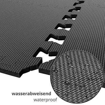 Gym Flooring Set - Interlocking EVA Soft Foam Floor Mat, 18 Pieces Puzzle Rubber Tiles Protective Ground Surface Protection, Play Workout Exercise Mats Underlay Matting Sports Pool Home Fitness Garage