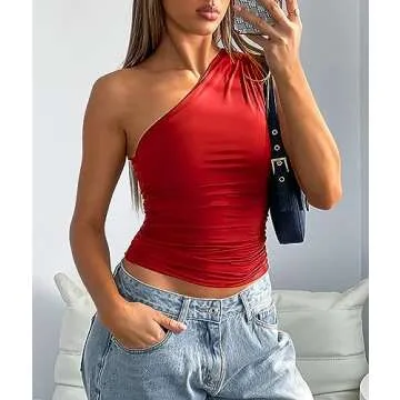Chic Cioatin One Shoulder Crop Top for Active Women