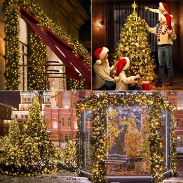 Ollny Cluster Christmas Lights 1000LED 49FT Remote Waterproof