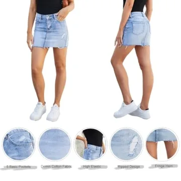 VIPONES Stylish Denim Skirt for Women with Stretch