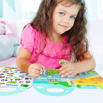 Portable Jelly Busy Sticker Book for Kids Age 3+