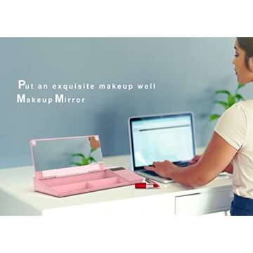 TOWON Desk Dry Erase Board with Detachable Calculator, Small Glass Desktop Whiteboard, Desktop white...