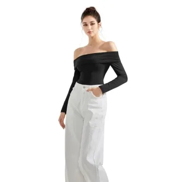 Stylish SUUKSESS Off Shoulder Long Sleeve Bodysuit