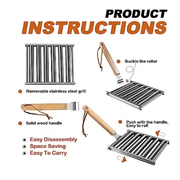 Hot Dog Roller for Grill, BBQ Stainless Steel Accessory