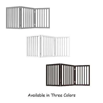 Indoor Pet Gate - 3-Panel Folding Dog Gate for Stairs or Doorways - 54x24-Inch Freestanding Pet Fence for Cats and Dogs by PETMAKER (White)