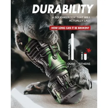 FifthQuarter Squeaky Dog Toys: Almost Indestructible Dog Toys for Aggressive Chewers Natural Rubber Tough and Durable Puppy Chew Toys for Medium and Large Breed
