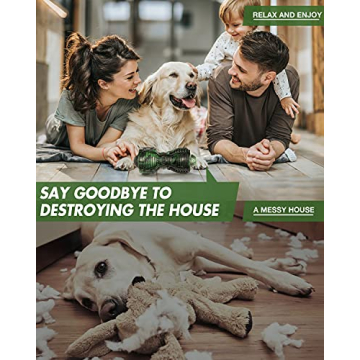 FifthQuarter Squeaky Dog Toys: Almost Indestructible Dog Toys for Aggressive Chewers Natural Rubber Tough and Durable Puppy Chew Toys for Medium and Large Breed